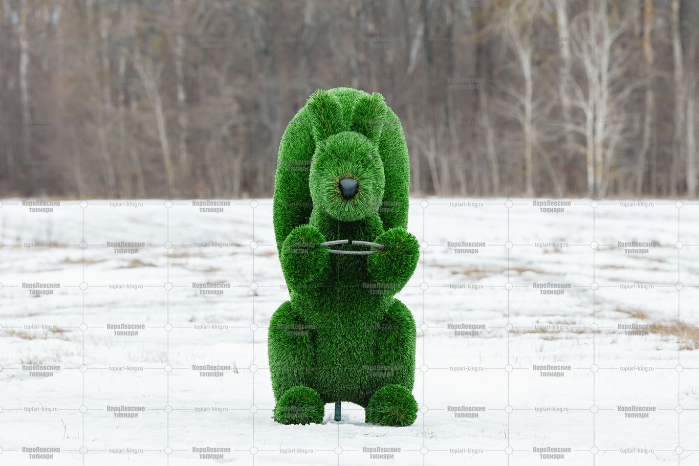 Топиари белочка с кольцом под кашпо - газон Deluxe Топиари белочка с кольцом под кашпо - газон Deluxe