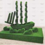 Топиари корабль на волнах - газон ECO