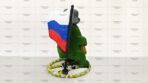 Топиари композиция  медведь Патриот - газон Есо