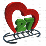 Топиари Стела Сердце с цифрами газон Есо