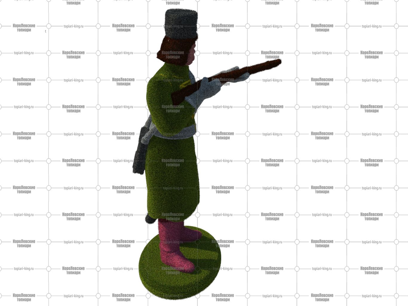 Топиари гусар, прицеливается, h=127 см - газон Eco Топиари гусар, прицеливается, h=127 см - газон Eco