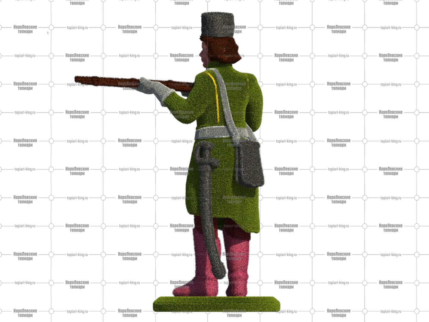 Топиари гусар, прицеливается, h=127 см - газон Eco Топиари гусар, прицеливается, h=127 см - газон Eco