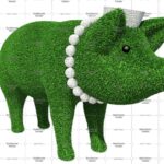 Топиари свинка невеста, h=90 см - газон Eco