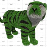 Топиари тигр малыш, маленький, h=80 см - газон Есо