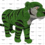 Топиари тигр малыш, средний, h=80 см - газон Есо