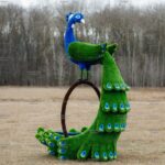 Топиари павлин клумба-пруд - газон Premium