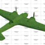 Топиари самолет бомбардировщик, масштаб к оригиналу 1:5 - газон Premium