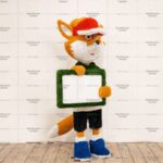 Топиари лисенок Колин с табличкой, h=165см - газон Eco