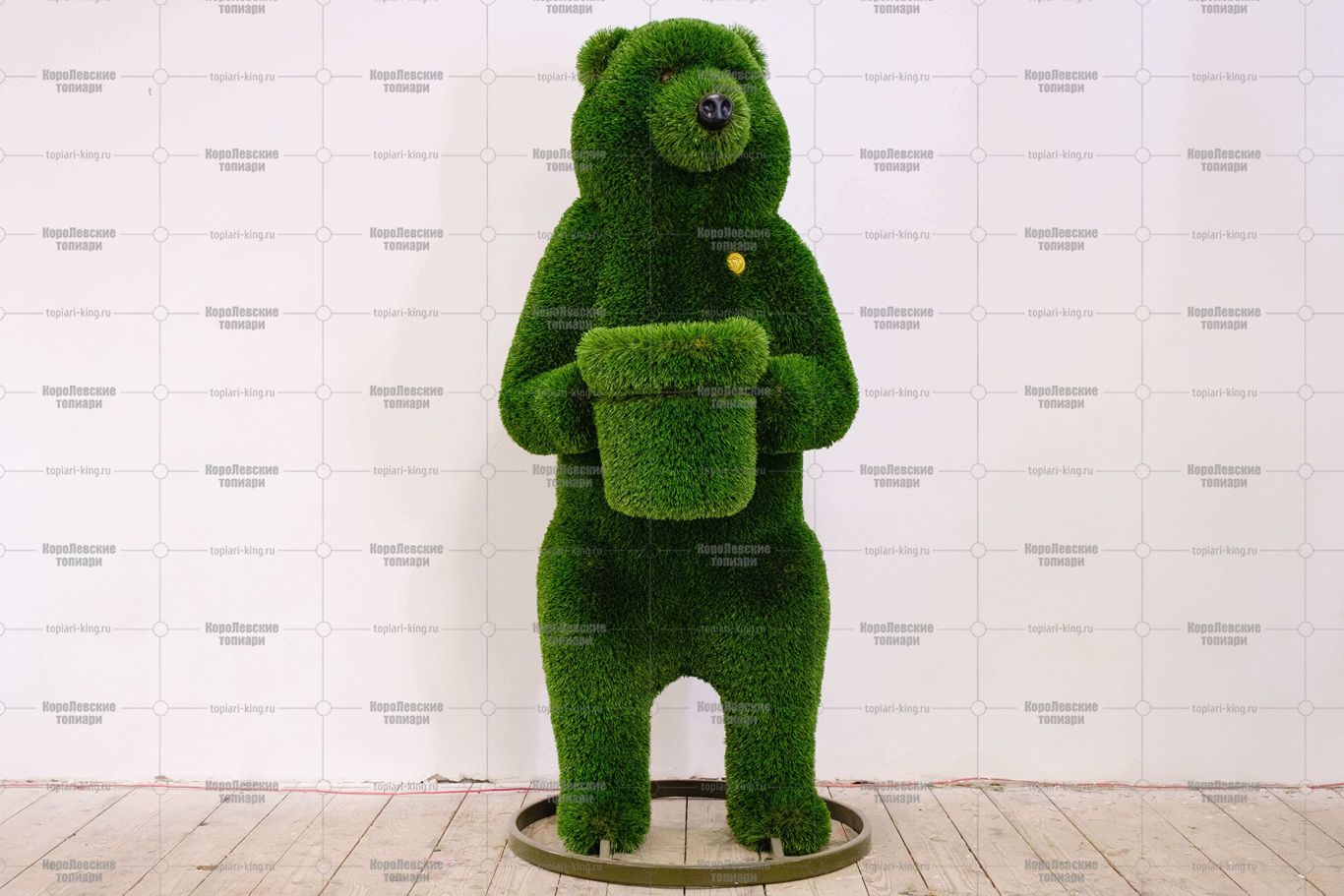 Топиари медведь с кашпо, h=177 см - газон Deluxe Топиари медведь с кашпо, h=177 см - газон Deluxe