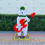 Топиари медведь-контейнер, музыкант, h=170см - газон Eco