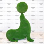 Топиари морской лев с мячом, модель  2 - газон Eco