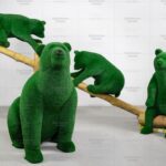 Топиари композиция мишки в лесу, 4 шт. - газон Есо