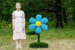 Топиари цветок, h=110 см, цвет на выбор - газон Eco + Deluxe