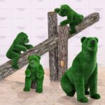 Топиари композиция мишки в лесу, модель 2, 4шт. - газон Deluxe