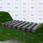 Топиари лавочка, темная, полимерная доска - газон Deluxe