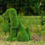 Топиари собака Филька h=80 см,  с кашпо - газон Premium