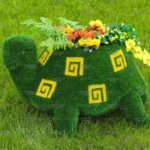 Топиари черепаха с кашпо, Мили - газон Eco