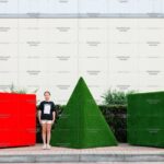 Топиари композиция геометрические фигуры, большая, кубы и пирамида, 3 шт - газон Eco