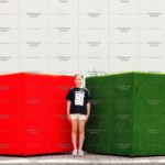 Топиари композиция геометрические фигуры, кубы, большая, 2 шт - газон Eco