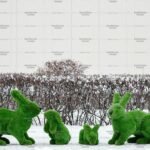 Топиари композиция зайцы, 5 шт - газон Premium