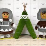 Топиари композиция Чум и Эвенки, газон Есо