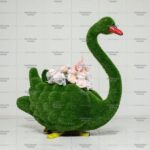 Топиари лебедь Аглия, с кашпо - газон Eco