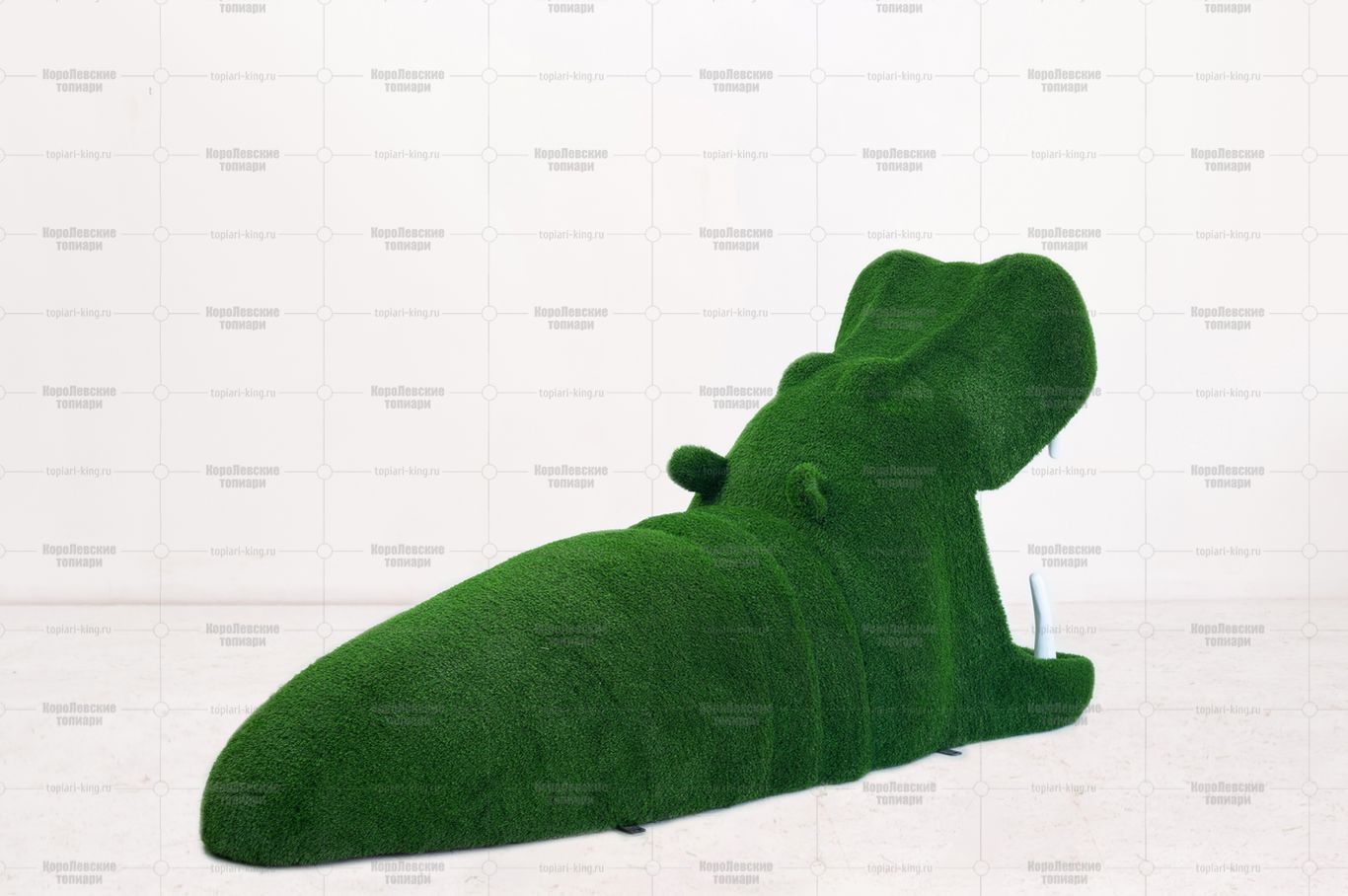 Топиари бегемот в воде большой, h=140 см - газон Есо Топиари бегемот в воде большой, h=140 см - газон Есо