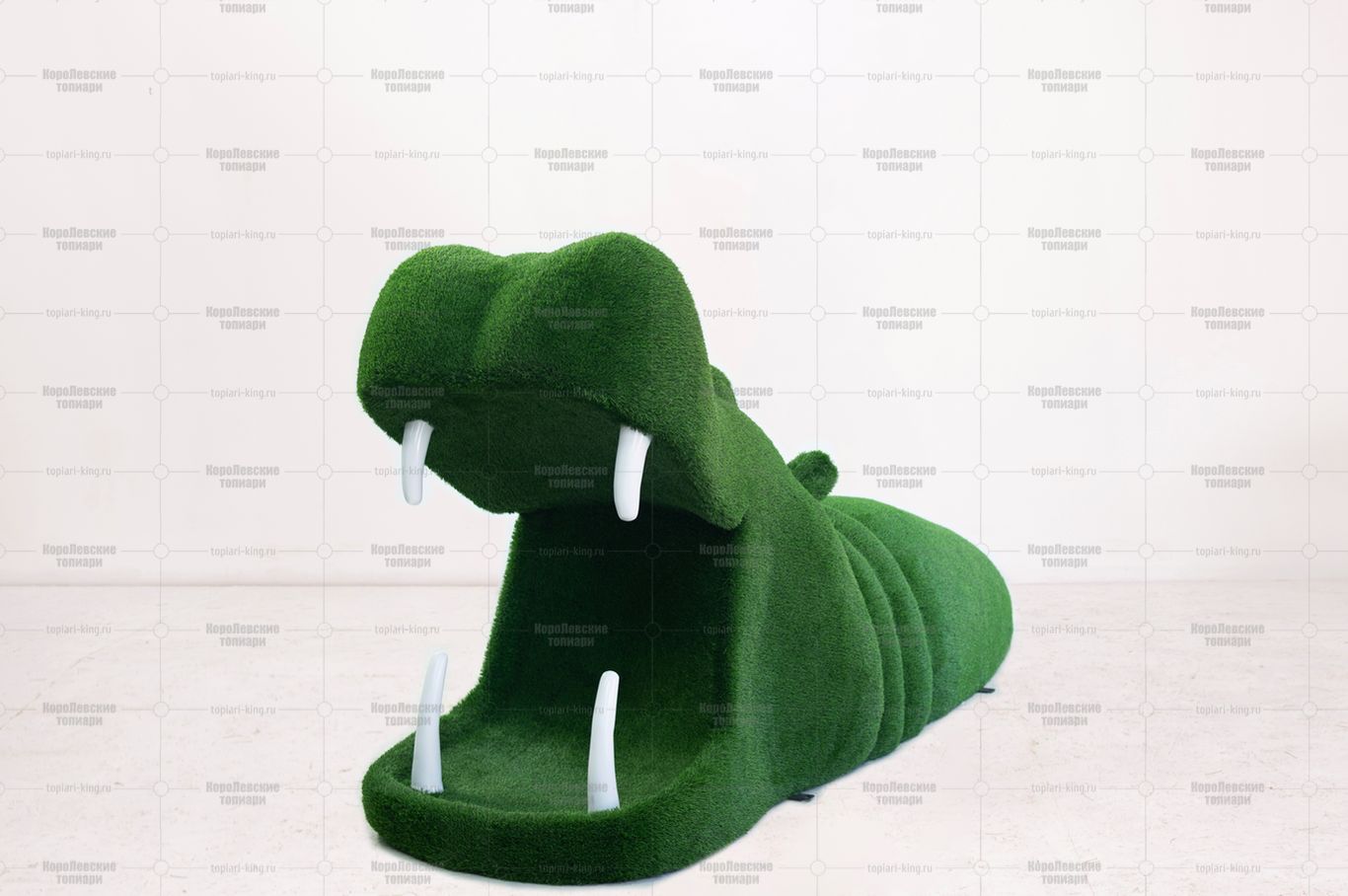 Топиари бегемот в воде большой, h=140 см - газон Есо Топиари бегемот в воде большой, h=140 см - газон Есо