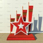 Топиари стела Знамена славы - газон Есо