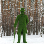 Топиари джентльмен в шляпе с тростью - газон Eco