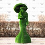 Топиари леди с зонтиком, Элизабет, платье № 4 - газон Deluxe