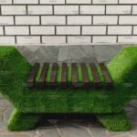 Топиари лавочка, темная, бук - газон Premium