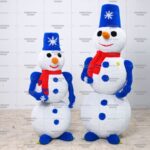 Топиари композиция снеговики - газон Eco