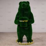 Топиари медведь с кашпо, h-175 см - газон Deluxe Green