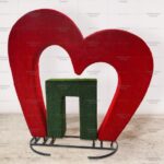 Топиари композиция сердце с буквой- газон Eco