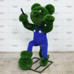 Топиари мышонок Перчик с пистолетом - газон Deluxe + Eco+