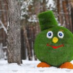 Топиари смайлик в шапке - газон Premium