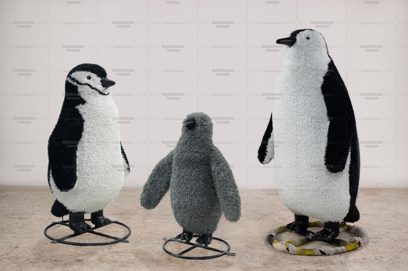 Топиари композиция пингвины, 3шт. - газон Eco Топиари композиция пингвины, 3шт. - газон Eco