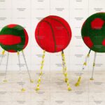 Топиари композиция спортивные мячи -газон Eco