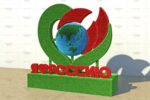 Топиари стеля Я ЛЮБЛЮ РОССИЮ - газон Есо