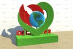 Топиари стеля Я ЛЮБЛЮ РОССИЮ - газон Есо
