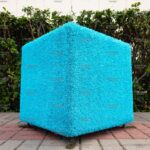 Топиари куб,  голубой - газон Eco