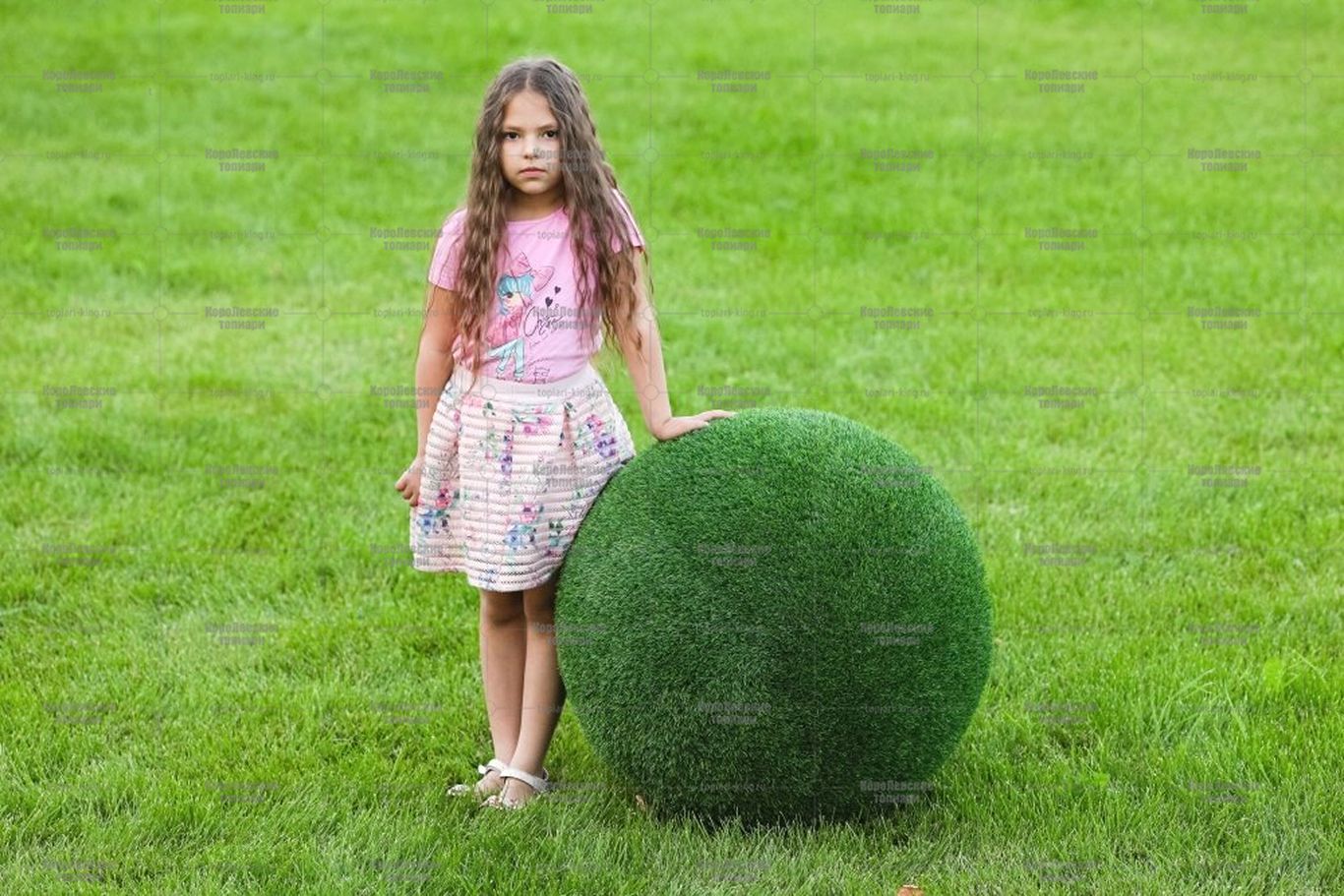 Топиари шар в виде куста туи, 70 см - газон Eco Топиари шар в виде куста туи, 70 см - газон Eco