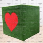 Топиари куб сердце, высотой h=200см - газон Deluxe+Есо
