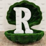 Топиари ракушка с буквой, h=160 см - газон Deluxe + Eco