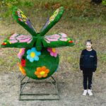 Топиари композиция бабочка на шаре поляна - газон Eco