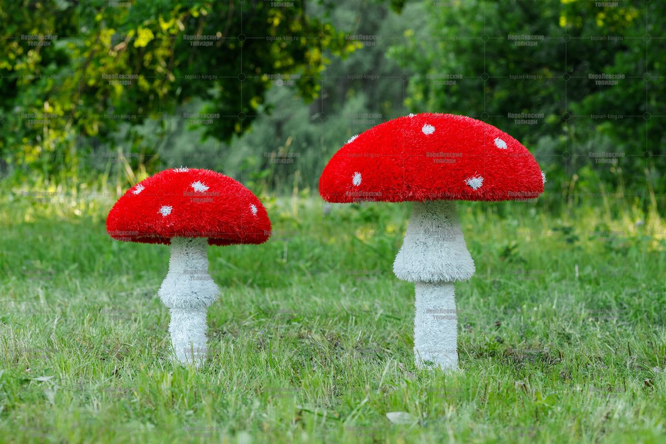 Топиари гриб мухомор стройный, h=45 см - газон Eco Топиари гриб мухомор стройный, h=45 см - газон Eco