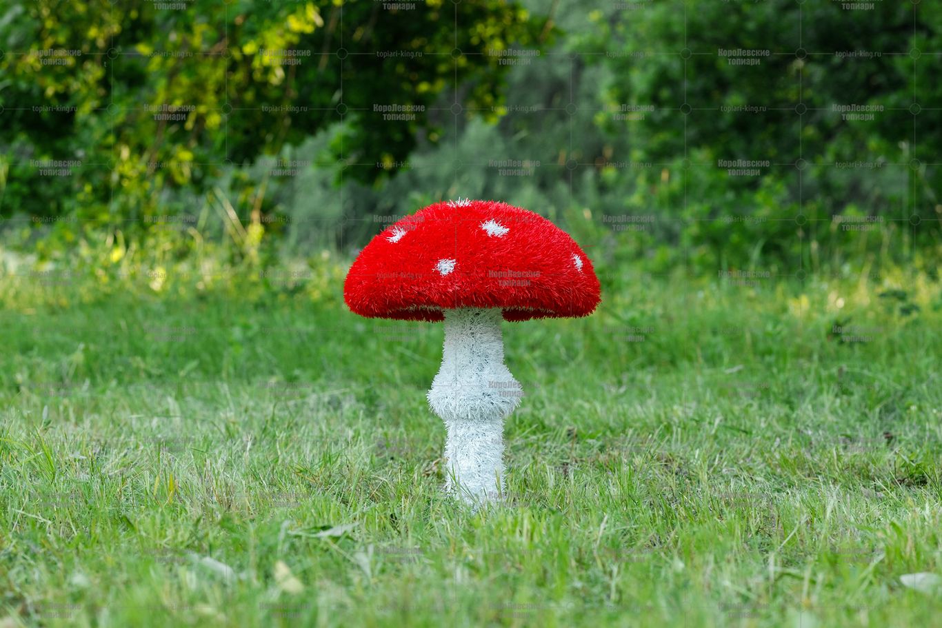 Топиари гриб мухомор стройный, h=45 см - газон Eco Топиари гриб мухомор стройный, h=45 см - газон Eco