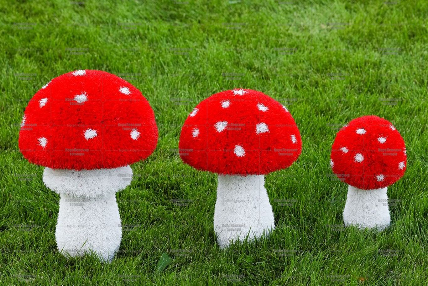 Топиари гриб мухоморчик, h=50см - газон Eco Топиари гриб мухоморчик, h=50см - газон Eco