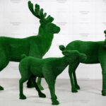 Топиари композиция семья олени Вудс - газон Есо+Deluxe Green